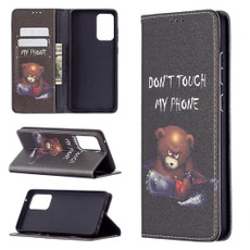 For Samsung Galaxy A72 5G / 4G Colored Drawing Pattern Invisible Magnetic Horizontal Flip PU Leather Case with Holder & Card Slots & Wallet(Bear)