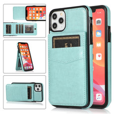 For iPhone 11 Pro Max Solid Color PC + TPU Protective Case with Holder & Card Slots (Green) For iPhone 11 Pro Max Solid Color PC + TPU Protective Case with Holder & Card Slots (Green)