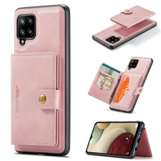 For Samsung Galaxy A12 5G JEEHOOD Retro Magnetic Detachable Protective Case with Wallet & Card Slot & Holder(Pink)