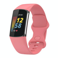 For Fitbit Charge 5 Silicone Watch Band, Size:S(Red)