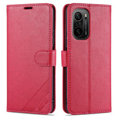 For Xiaomi Redmi K40 AZNS Sheepskin Texture Horizontal Flip Leather Case with Holder & Card Slots & Wallet(Red)