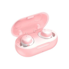 TWS-22 Bluetooth 5.0 In-Ear Sports Waterproof Noise Cancelling Touch Control Mini Headphones(Pink)