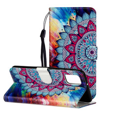 For Samsung Galaxy A52 5G / 4G Oil Embossed Coloured Drawing Pattern Horizontal Flip PU Leather Case with Holder & Card Slots & Wallet(Half Sunflower)