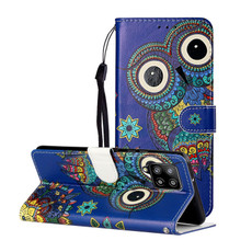 For Samsung Galaxy A42 5G Oil Embossed Coloured Drawing Pattern Horizontal Flip PU Leather Case with Holder & Card Slots & Wallet(Blue Owl)