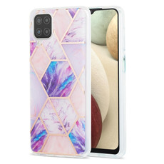 For Samsung Galaxy A12 3D Electroplating Marble Pattern TPU Protective Case(Light Purple) For Samsung Galaxy A12 3D Electroplating Marble Pattern TPU Protective Case(Light Purple)