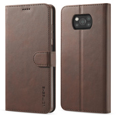 For Xiaomi Poco X3 NFC LC.IMEEKE Calf Texture Horizontal Flip Leather Case with Holder & Card Slots & Wallet(Brown)