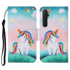 For Xiaomi Mi Note 10 Lite Colored Drawing Pattern Horizontal Flip Leather Case with Holder & Card Slots & Wallet & Lanyard(Rainbow Unicorn)