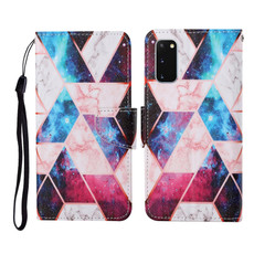 For Samsung Galaxy S20 Colored Drawing Pattern Horizontal Flip Leather Case with Holder & Card Slots & Wallet & Lanyard(Starry Marble)