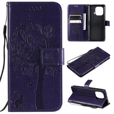 For Xiaomi Mi 11 Pro Tree & Cat Pattern Pressed Printing Horizontal Flip PU Leather Case with Holder & Card Slots & Wallet & Lanyard(Purple) For Xiaomi Mi 11 Pro Tree & Cat Pattern Pressed Printing Horizontal Flip PU Leather Case with Holder & Card Slots & Wallet & Lanyard(Purple)