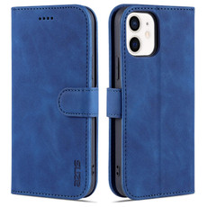 For iPhone 12 mini AZNS Skin Feel Calf Texture Horizontal Flip Leather Case with Card Slots & Holder & Wallet(Blue) For iPhone 12 mini AZNS Skin Feel Calf Texture Horizontal Flip Leather Case with Card Slots & Holder & Wallet(Blue)
