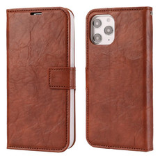 For iPhone 11 Pro Max Crazy Horse Texture Detachable Magnetic Back Cover Horizontal Flip Leather Case with Holder & Card Slots & Photo Frame & Wallet (Brown)