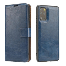 For Samsung Galaxy S20+ Crazy Horse Texture Detachable Magnetic Back Cover Horizontal Flip Leather Case with Holder & Card Slots & Photo Frame & Wallet(Blue)