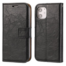 For iPhone 11 Crazy Horse Texture Detachable Magnetic Back Cover Horizontal Flip Leather Case with Holder & Card Slots & Photo Frame & Wallet (Black)