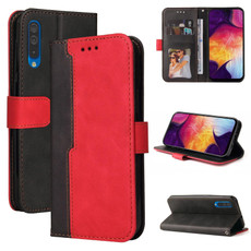 For Samsung Galaxy A50 / A30s / A50s Business Stitching-Color Horizontal Flip PU Leather Case with Holder & Card Slots & Photo Frame(Red)