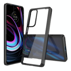 For Motorola Edge 2021 Shockproof Scratchproof TPU + Acrylic Protective Case(Black)