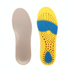 2 Pairs 086 086 PU Silicone Sweat-absorbent Breathable Shock-absorbing Sports Full Shoe Pads Cuttable Increase Insole, Size:45-46(Yellow Bottom Gray Surface)