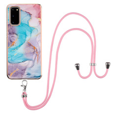 For Samsung Galaxy S20 Electroplating Pattern IMD TPU Shockproof Case with Neck Lanyard(Milky Way Blue Marble) For Samsung Galaxy S20 Electroplating Pattern IMD TPU Shockproof Case with Neck Lanyard(Milky Way Blue Marble)