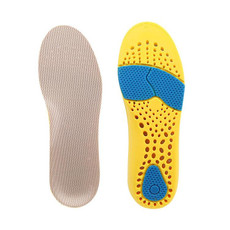 2 Pairs 086 086 PU Silicone Sweat-absorbent Breathable Shock-absorbing Sports Full Shoe Pads Cuttable Increase Insole, Size:35-36(Yellow Bottom Gray Surface)