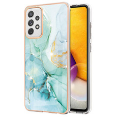 For Samsung Galaxy A72 5G / 4G Electroplating Marble Pattern Dual-side IMD TPU Shockproof Case(Green 003)