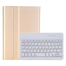 A06B Ultra-thin Detachable Bluetooth Keyboard Leather Tablet Case with Pen Slot & Holder for iPad mini 6(Gold)