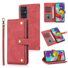 For Samsung Galaxy A51 4G PU + TPU Horizontal Flip Leather Case with Holder & Card Slot & Wallet & Lanyard(Wine Red)
