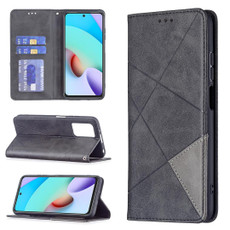 For Xiaomi Redmi 10 Rhombus Texture Horizontal Flip Magnetic Leather Case with Holder & Card Slots(Black) For Xiaomi Redmi 10 Rhombus Texture Horizontal Flip Magnetic Leather Case with Holder & Card Slots(Black)