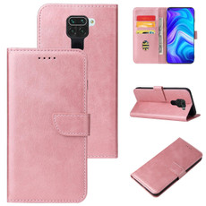 For Xiaomi Redmi Note 9 Calf Texture Buckle Horizontal Flip Leather Case with Holder & Card Slots & Wallet(Rose Gold)