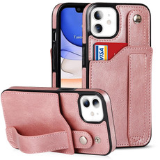 For iPhone 11 Crazy Horse Texture Shockproof TPU + PU Leather Case with Card Slot & Wrist Strap Holder (Rose Gold) For iPhone 11 Crazy Horse Texture Shockproof TPU + PU Leather Case with Card Slot & Wrist Strap Holder (Rose Gold)