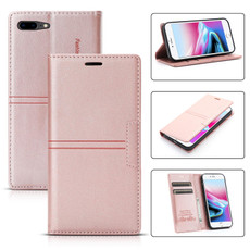 Dream Magnetic Suction Business Horizontal Flip PU Leather Case with Holder & Card Slot & Wallet For iPhone 8 Plus / 7 Plus(Rose Gold)