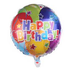 10 PCS 18-inch Round Happy Birthday Aluminum Film Balloons Birthday Party Scene Decoration Balloons(Q)