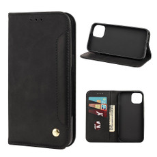 For iPhone 12 mini Skin Feel Splicing Leather Phone Case (Black)