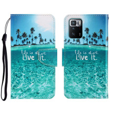 For Xiaomi Redmi Note 10 Pro 5G 3D Colored Drawing Horizontal Flip Leather Phone Case(Coconut Tree)