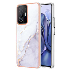 For Xiaomi Mi 11T / Mi 11T Pro Electroplating Marble IMD TPU Phone Case(White 006)