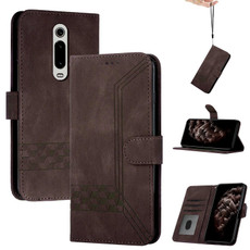 For Xiaomi Mi 9T / Redmi K20 Cubic Skin Feel Flip Leather Phone Case(Dark Brown)