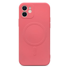 For iPhone 12 Liquid Silicone Full Coverage Magsafe Phone Case(Red)