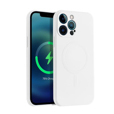 For iPhone 11 Pro Max Liquid Silicone Full Coverage Magsafe Phone Case (White)