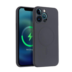 For iPhone 12 Pro Liquid Silicone Full Coverage Magsafe Phone Case(Black)