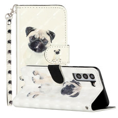 For Samsung Galaxy S22+ 5G 3D Pattern Horizontal Flip PU Leather Phone Case(Pug)