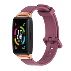For Huawei Band 6 / Honor Band 6 / 7 MIJOBS Universal Breathable Silicone Watch Band(Rose Red) For Huawei Band 6 / Honor Band 6 / 7 MIJOBS Universal Breathable Silicone Watch Band(Rose Red)