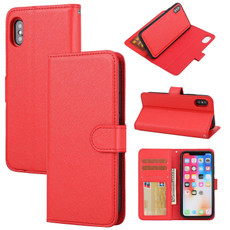 For iPhone X / XS Cross Texture Detachable Leather Phone Case(Red) For iPhone X / XS Cross Texture Detachable Leather Phone Case(Red)