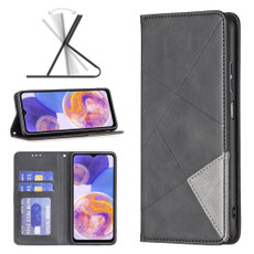 For Samsung Galaxy A23 5G Prismatic Invisible Magnetic Leather Phone Case(Black)