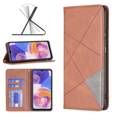 For Samsung Galaxy A23 5G Prismatic Invisible Magnetic Leather Phone Case(Brown)