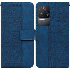 For Xiaomi Redmi K40S Geometric Embossed Leather Phone Case(Blue)
