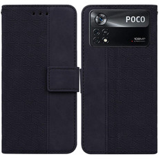 For Xiaomi Poco X4 Pro 5G Geometric Embossed Leather Phone Case(Black) For Xiaomi Poco X4 Pro 5G Geometric Embossed Leather Phone Case(Black)