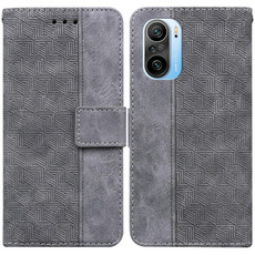 For Xiaomi Redmi K40 / K40 Pro / Mi 11i  Geometric Embossed Leather Phone Case(Grey)