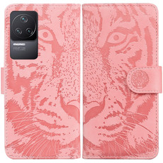 For Xiaomi Redmi K50 / Redmi K50 Pro Tiger Embossing Pattern Horizontal Flip Leather Phone Case(Pink)
