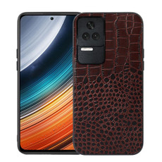 For Xiaomi Redmi K40S 5G Crocodile Top Layer Cowhide Leather Phone Case(Coffee)