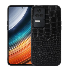 For Xiaomi Redmi K40S 5G Crocodile Top Layer Cowhide Leather Phone Case(Black)