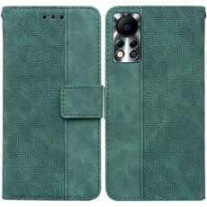 For Infinix Hot 11S NFC X6812B Geometric Embossed Leather Phone Case(Green)