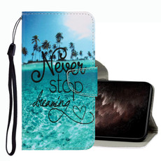 For Xiaomi Redmi Note 10 5G 3D Colored Drawing Leather Phone Case(Blue Coconut Grove)